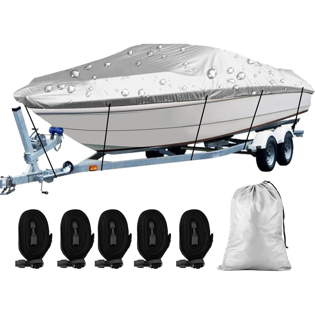 14-16 Ft Trailerable Waterproof Boat Cover X3351