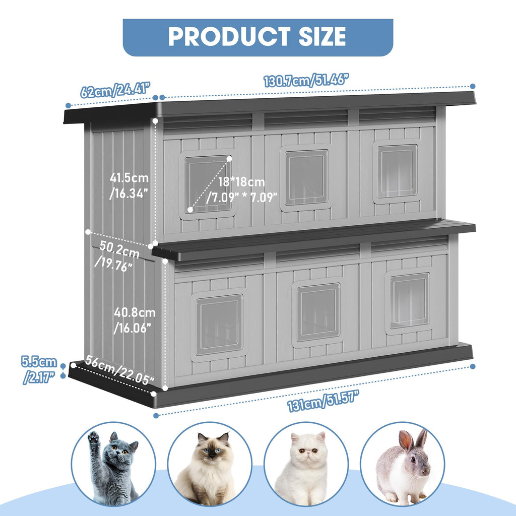 Weatherproof Insulated Outdoor Cat House N812342