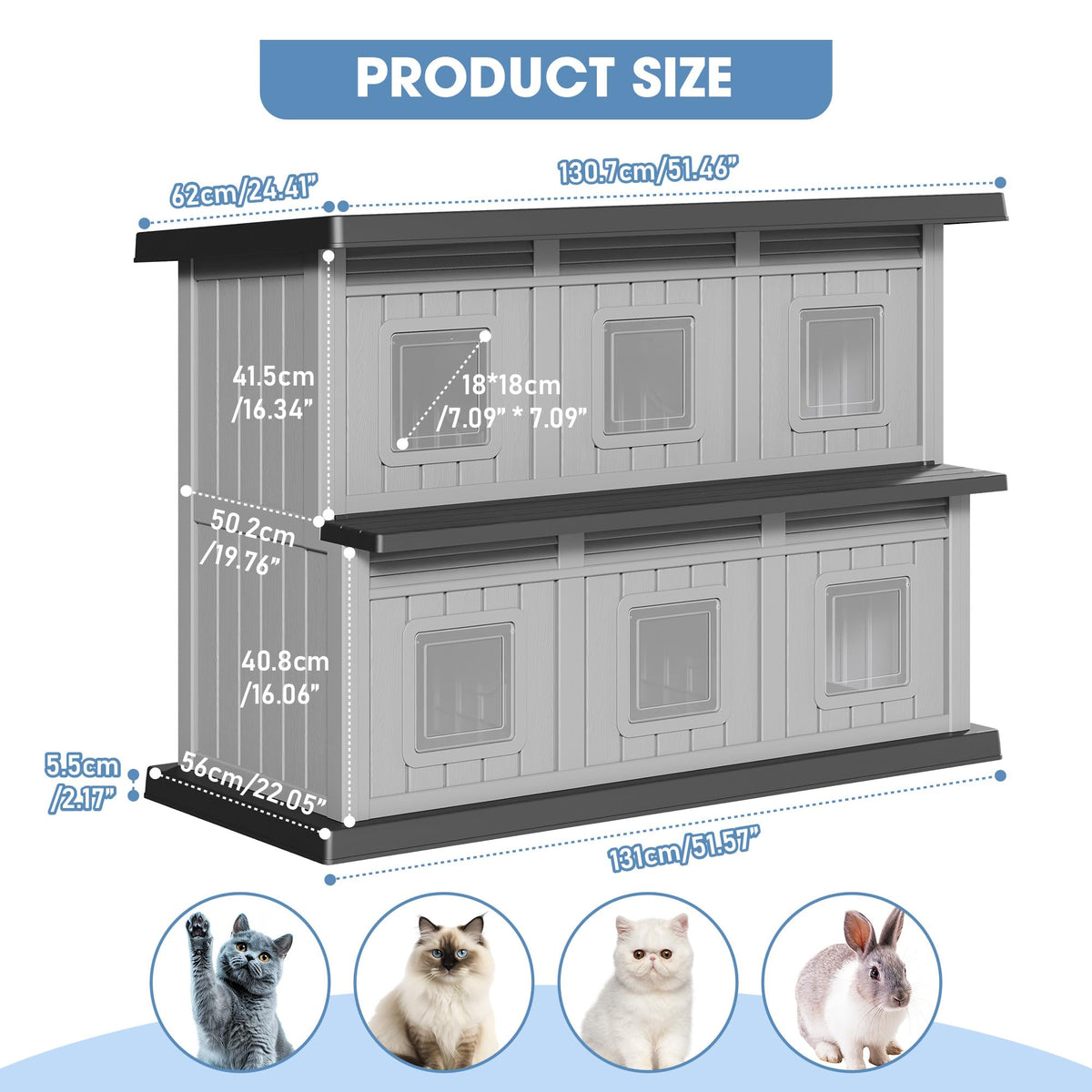 Weatherproof Insulated Outdoor Cat House N812342