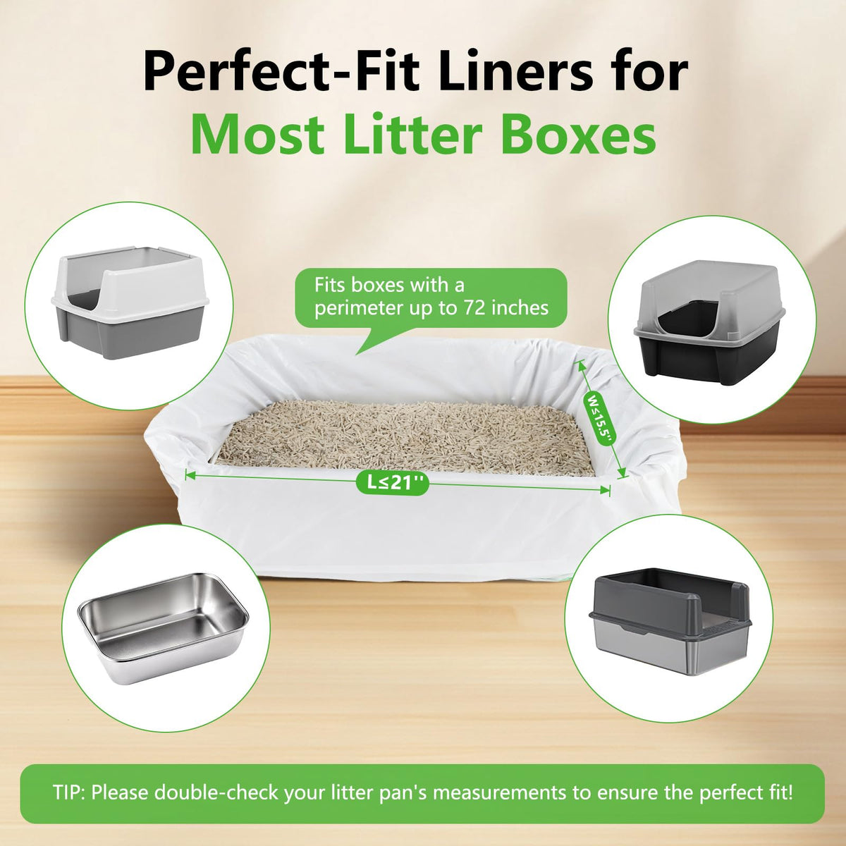 40 Count Cat Litter Box Liners with Drawstring D9764