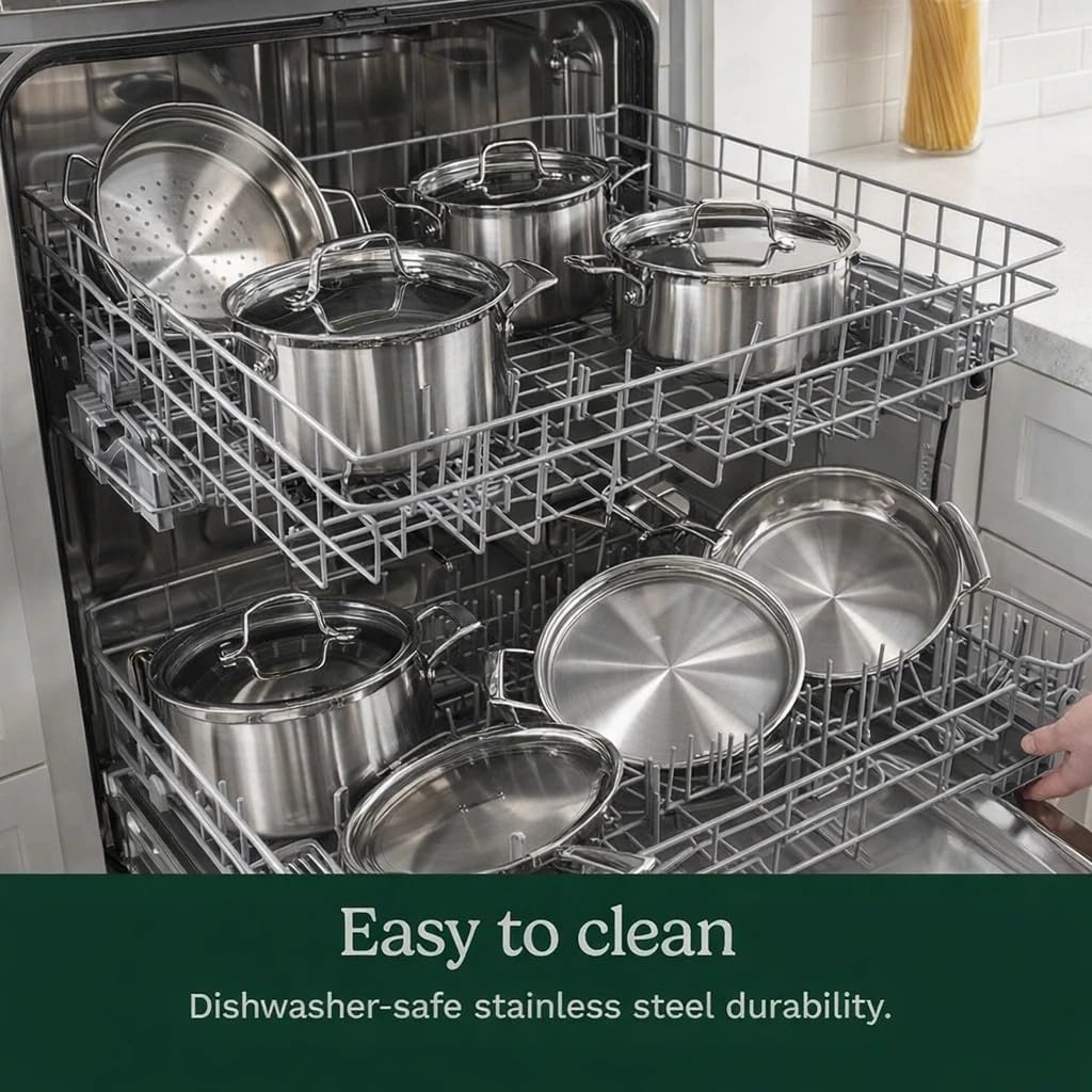 Stainless Steel 12 pc Induction Compatible Cookware Set Y96029