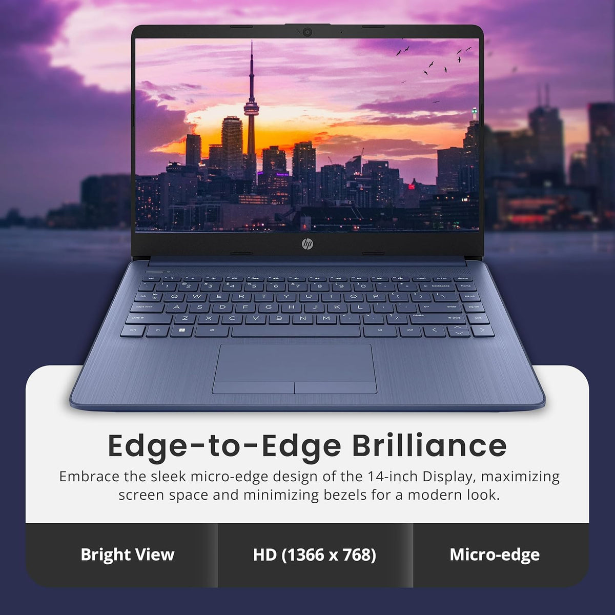 14" Ultral Light Thin Laptop, Quad-Core Intel Celeron, 16GB RAM, 564GB, Windows 11 S, Royal Blue X37924