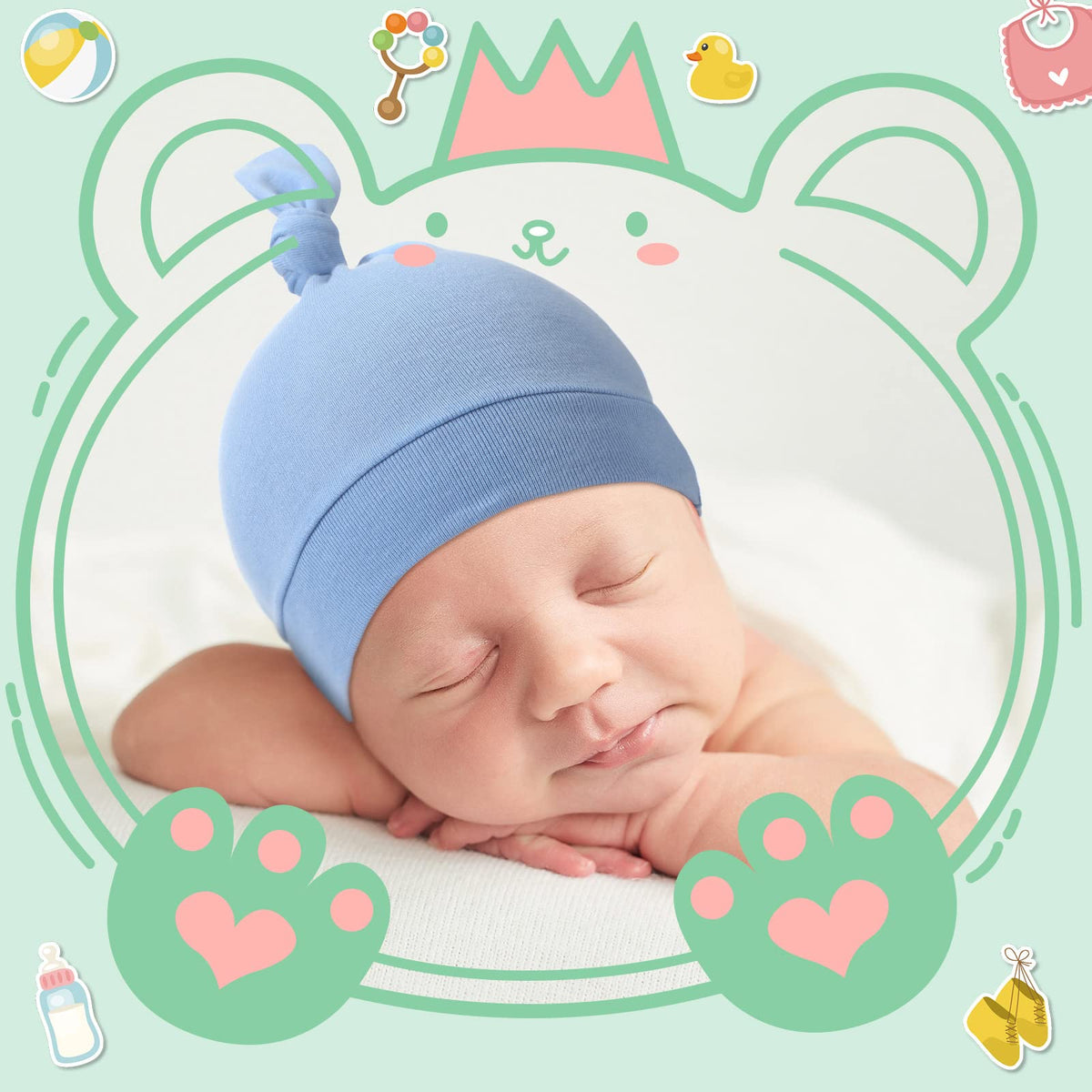 30 Pack Newborn Knot Beanie Hats X51558