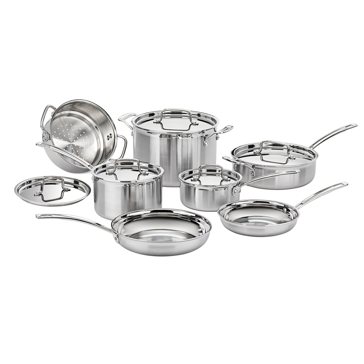 Stainless Steel 12 pc Induction Compatible Cookware Set Y96029