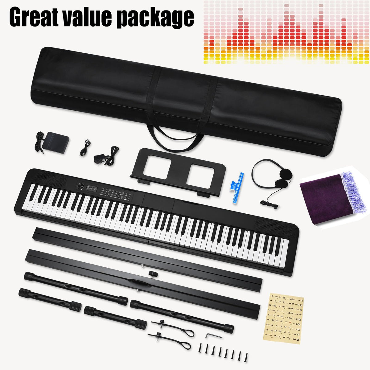 88 Key Electric Digital Piano with Semi Weighted Keys D143