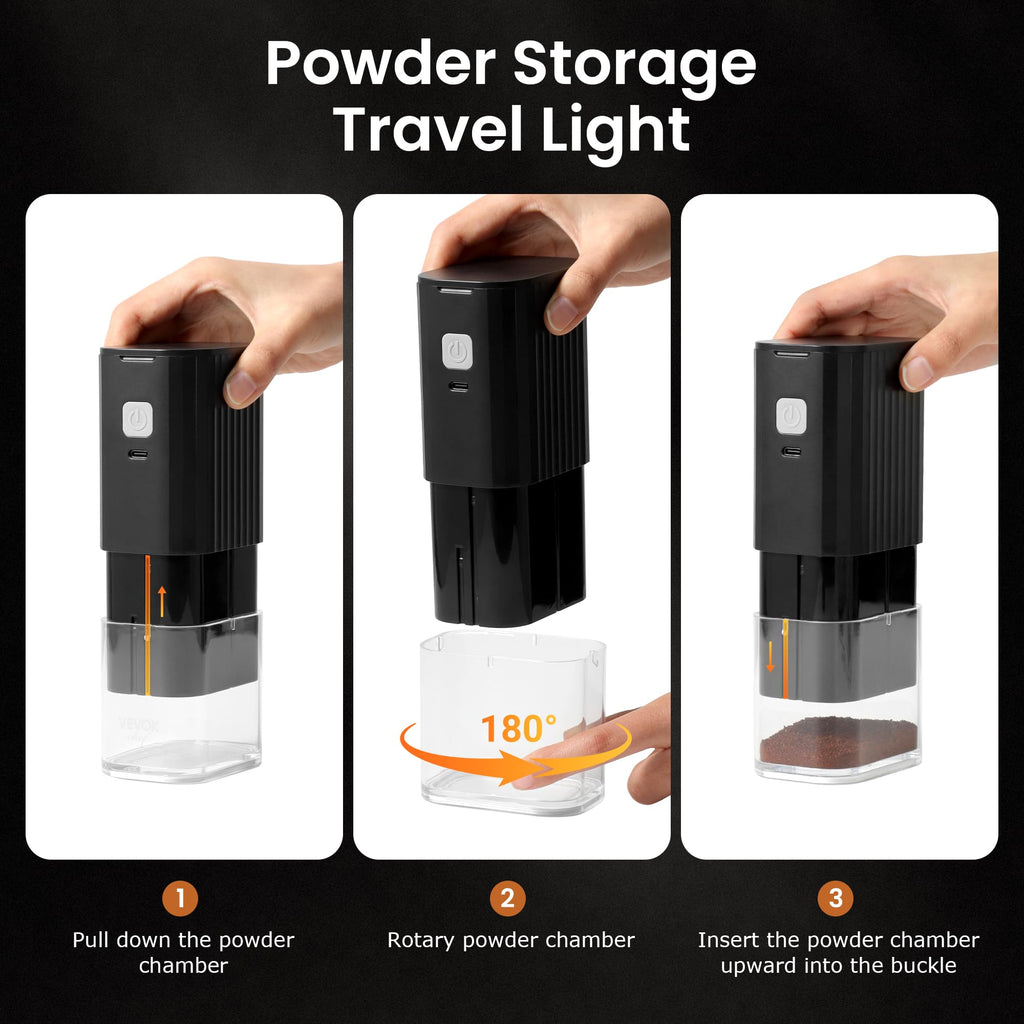 Portable Electric Coffee Grinder Adjustable Stainless Steel Burr X365525