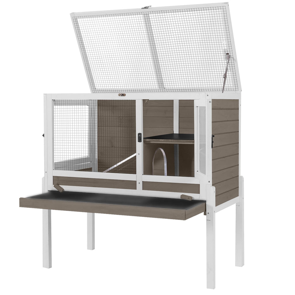 Brown Guinea Pig Cage with Sliding Tray and Ramp U34887