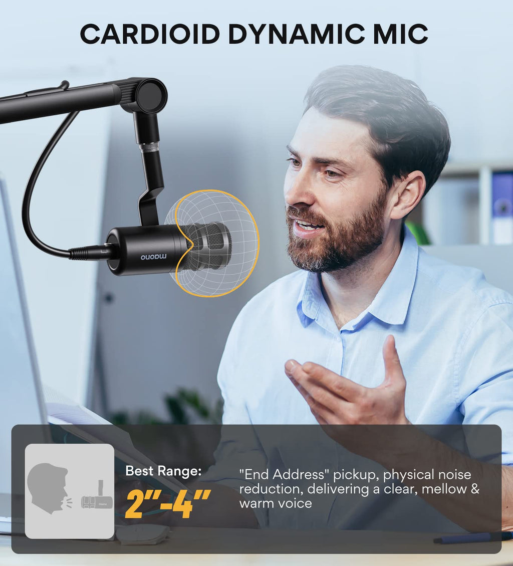 XLR Podcast Microphone, Cardioid Dynamic Metal Desk Mic C85114