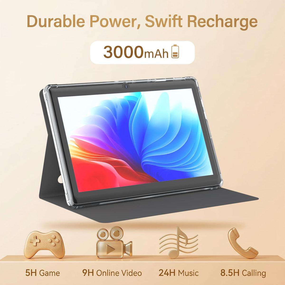 7 Inch Android Tablet with Protective Case, 8GB RAM 32GB ROM F945111