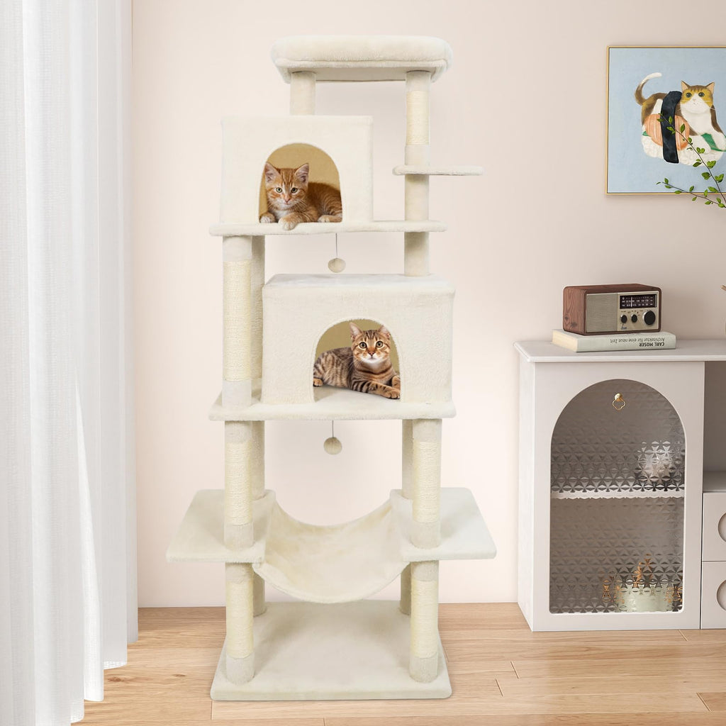 70 Inch Multi-Level Cat Tree with Sisal Scratching Posts and Condos B4723