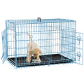 Folding Metal Dog Crate with Plastic Tray & Divider Q4221