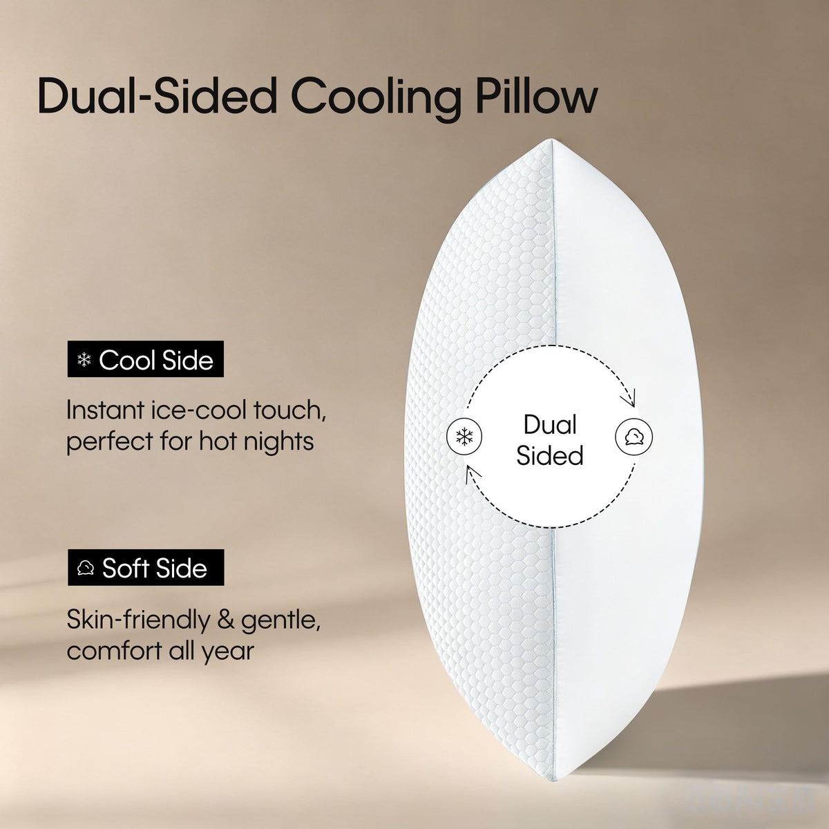 Cooling Reversible Down Alternative Bed Pillows C47027