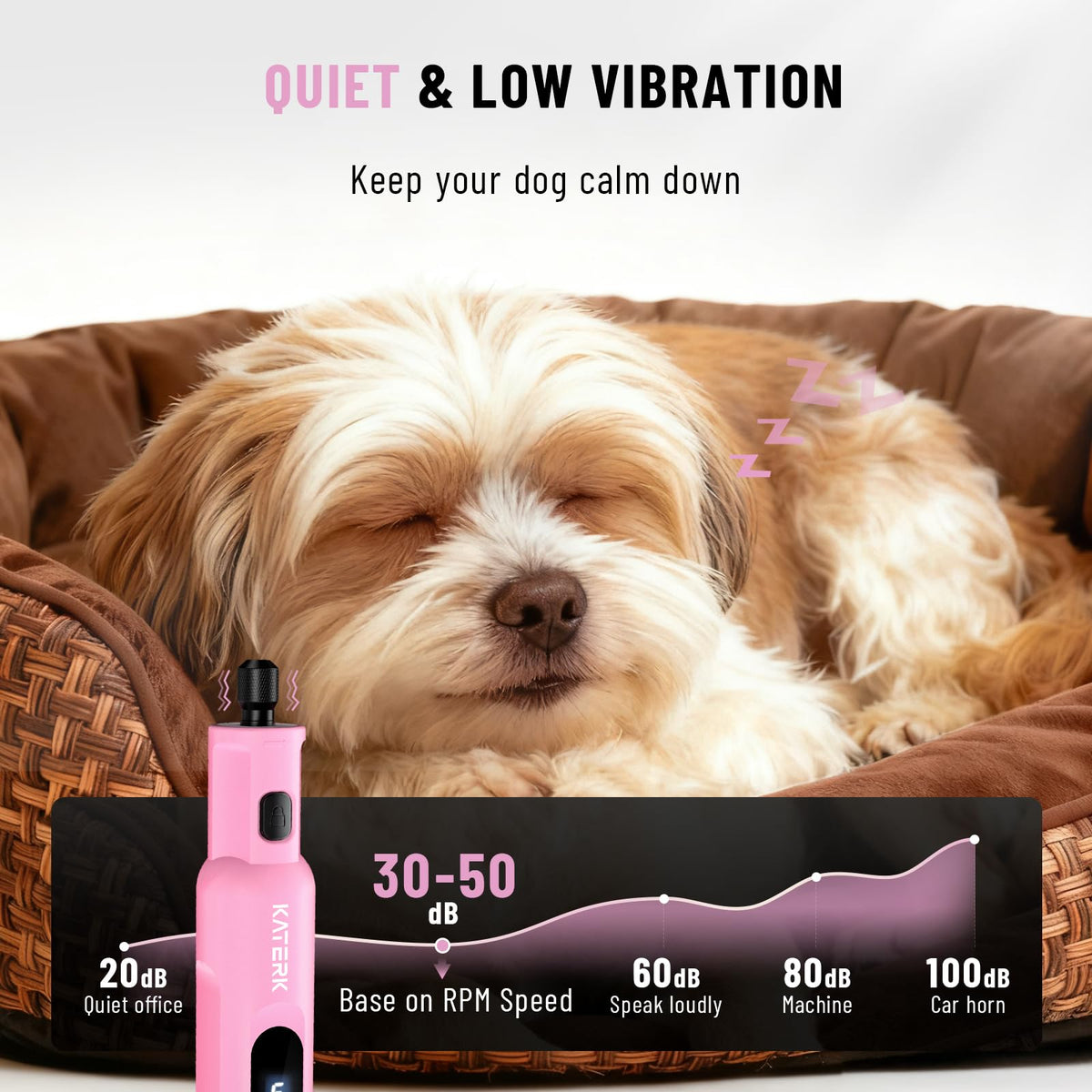 5 Speed Quiet Electric Dog Nail Grinder J4113
