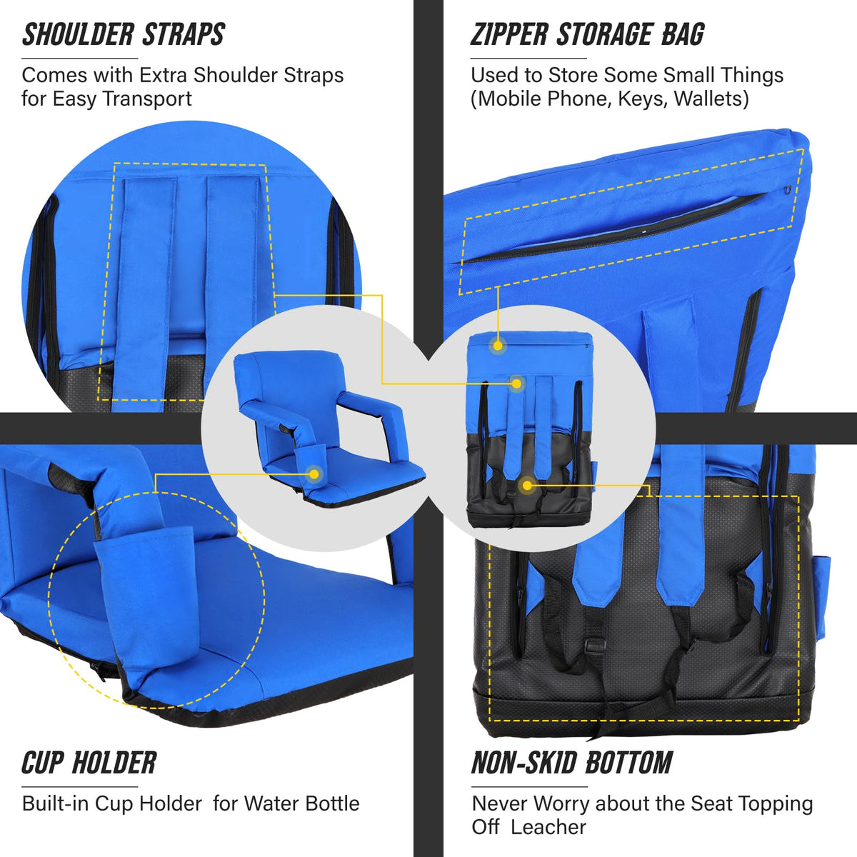 Stadium Seat with Back Support, 2 PCS F142048