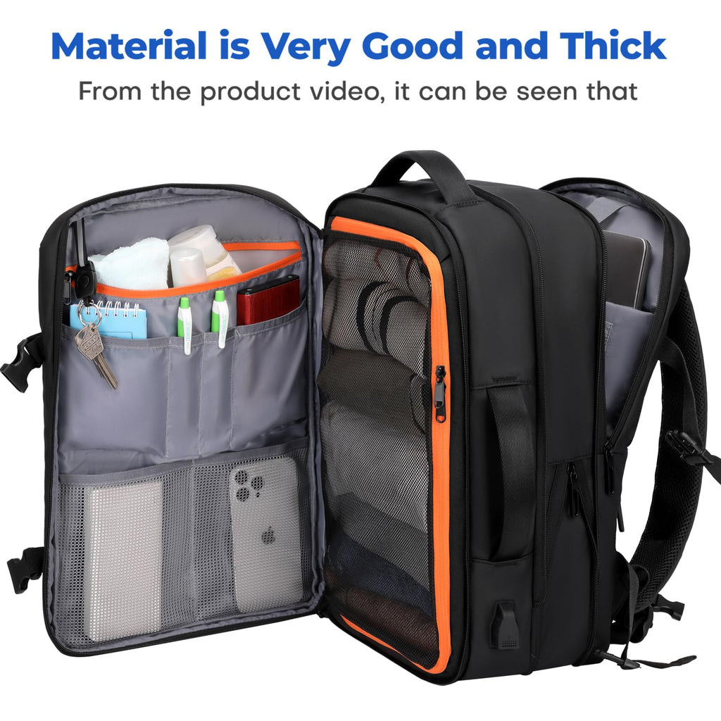 Carry On Travel Backpack Black Y3215