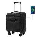 16 Inch Underseat Carry on Luggage with Wheels Black G925
