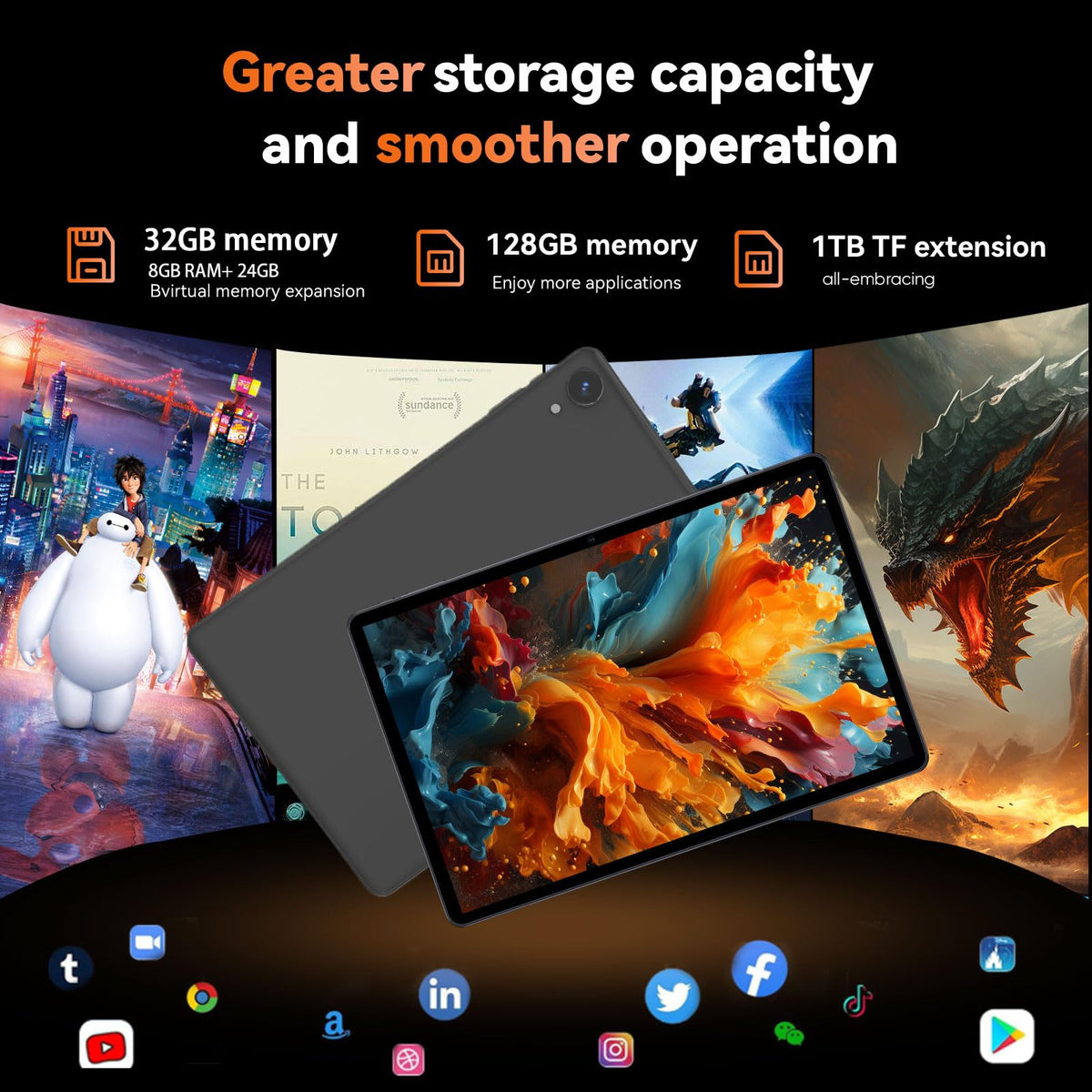 10 Inch Android 16 Tablet 32GB RAM 128GB ROM Q705288