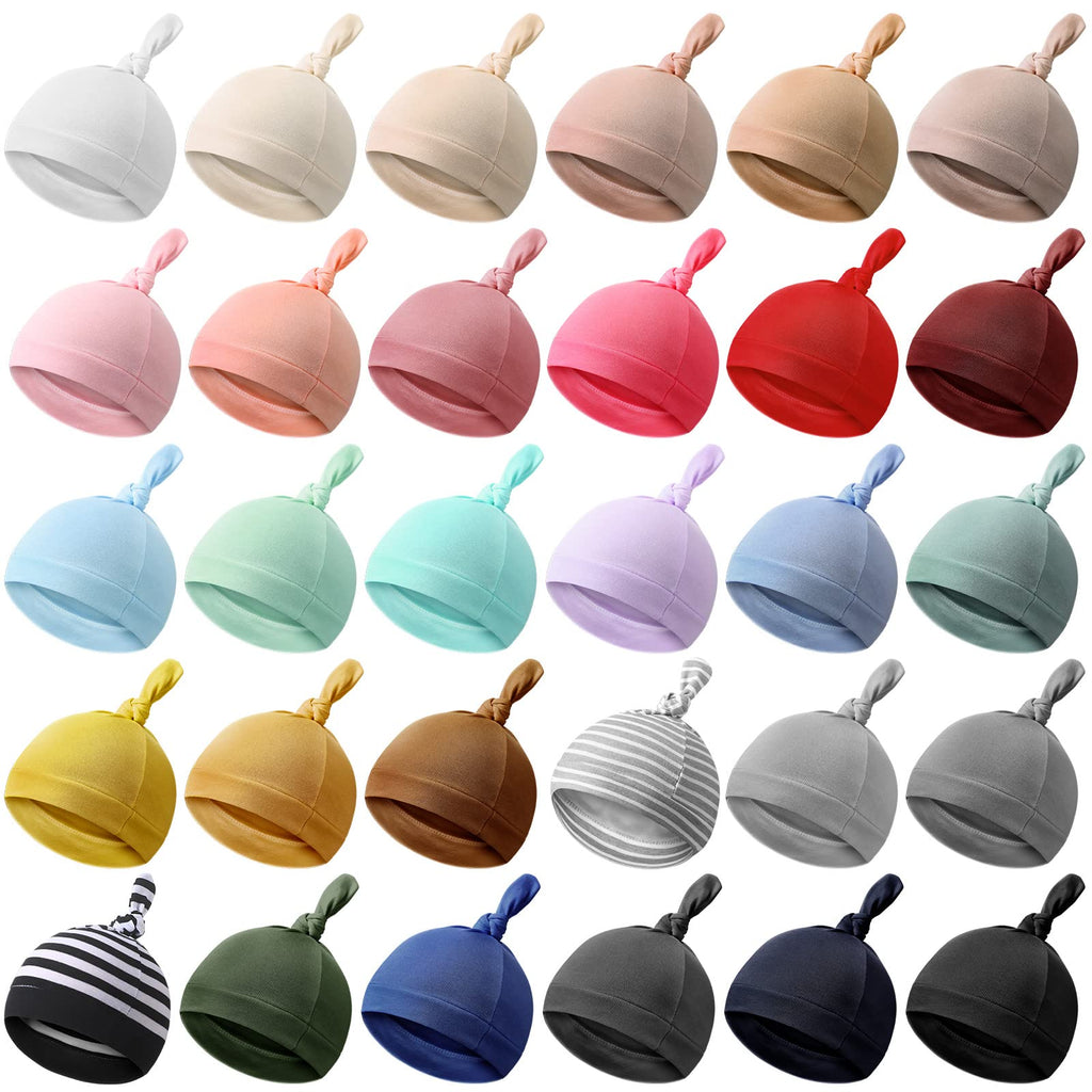 30 Pack Newborn Knot Beanie Hats X51558
