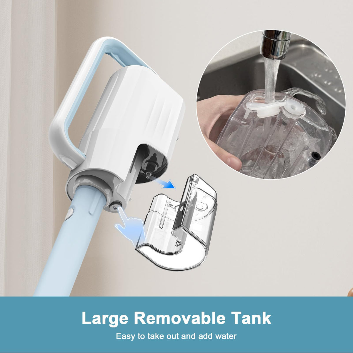 6 in1 Steam Mop Cleaner with 2 Modes, 2 Microfiber Pads, 400ML Removable Tank S5039