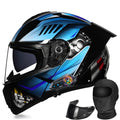 Flip-Up Full Face Motorcycle Helmet with Dual Visors G64487
