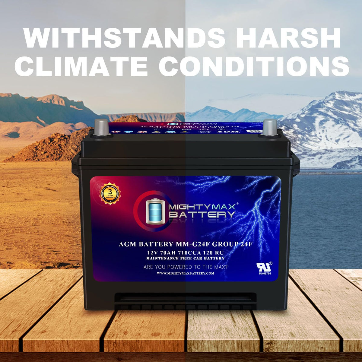 12V 70Ah AGM Replacement Battery R15591
