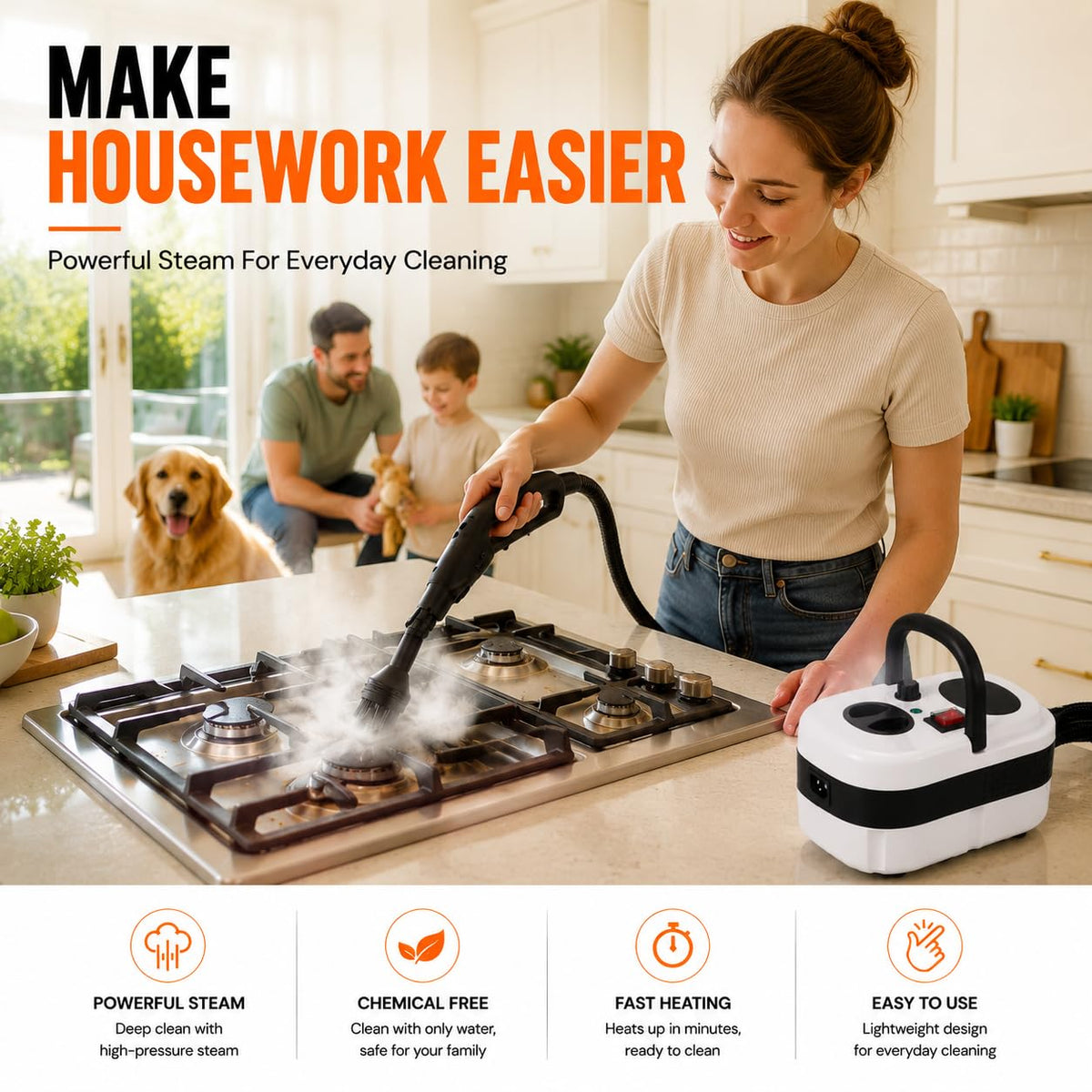 Handheld Steam Cleaner with 10-Piece Accessory Kit A275509