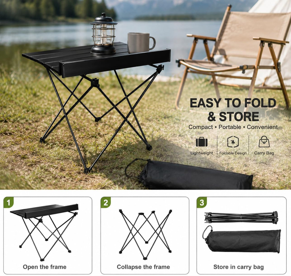 Folding Ultralight Aluminum Camping Table Y91383