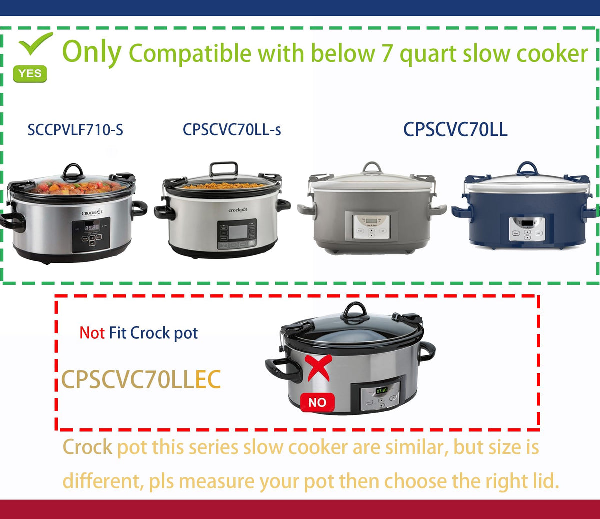 7 Qt Ceramic Slow Cooker Pot V118551