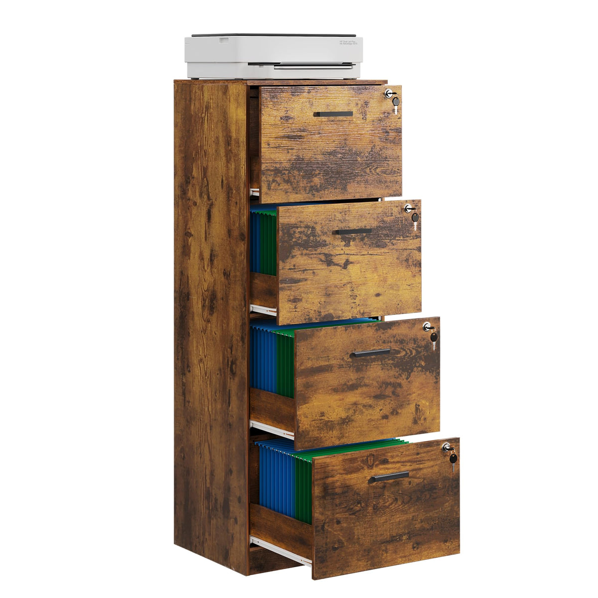 4 Drawer Wood File Cabinet Z653268