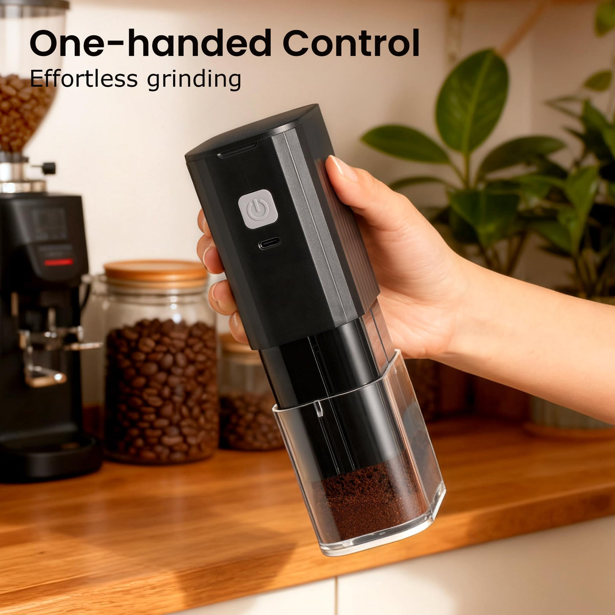 Portable Electric Coffee Grinder Adjustable Stainless Steel Burr X365525