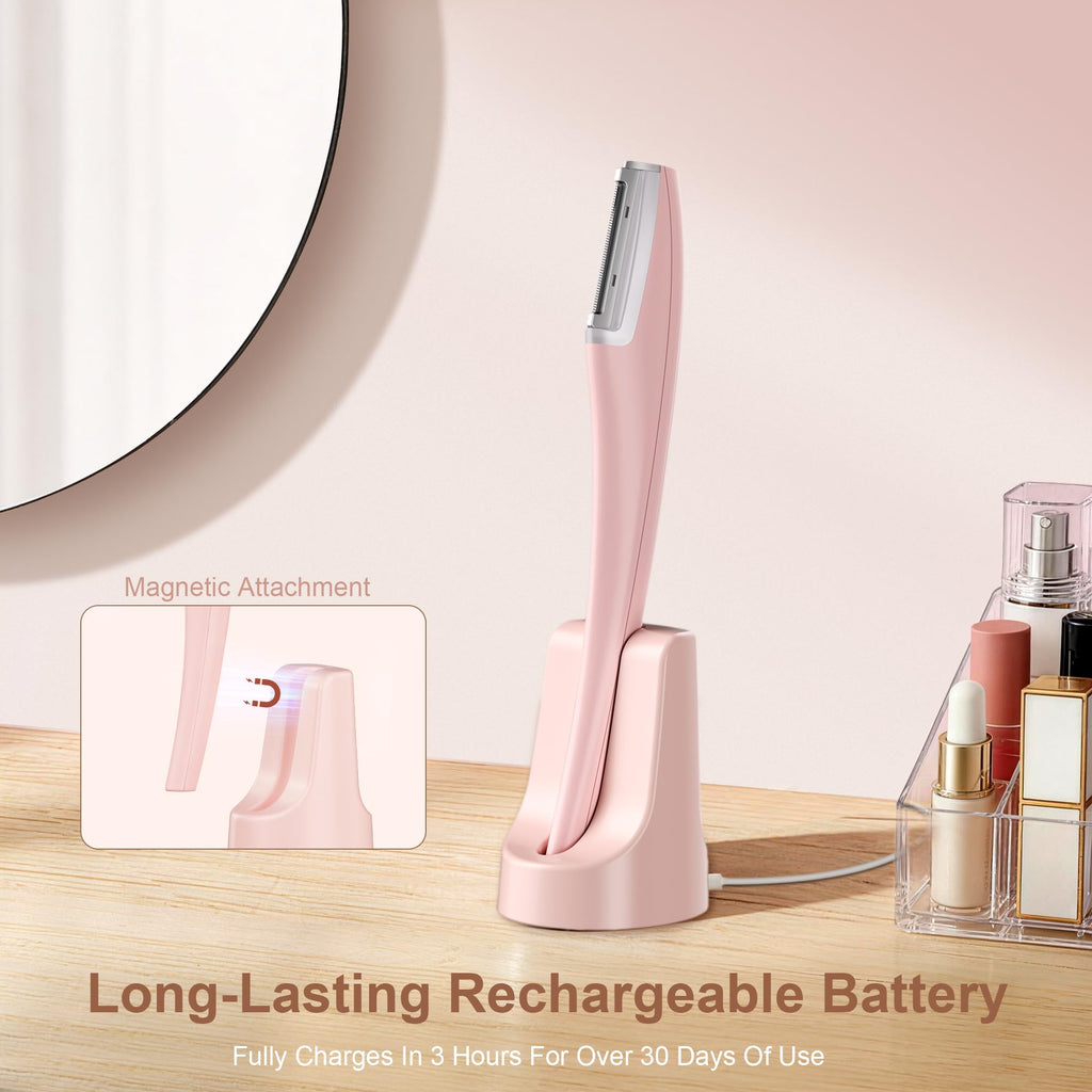 Rechargeable Facial Hair Razor with LED Light, 3 Speeds U1275