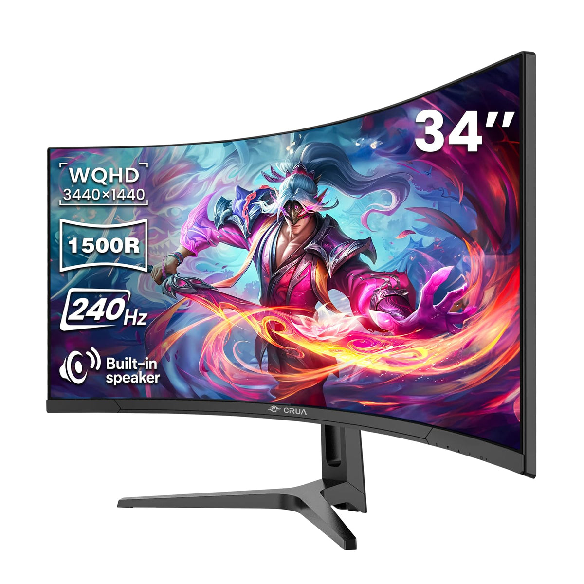 34" WQHD 240Hz Ultrawide Curved Gaming Monitor T443794