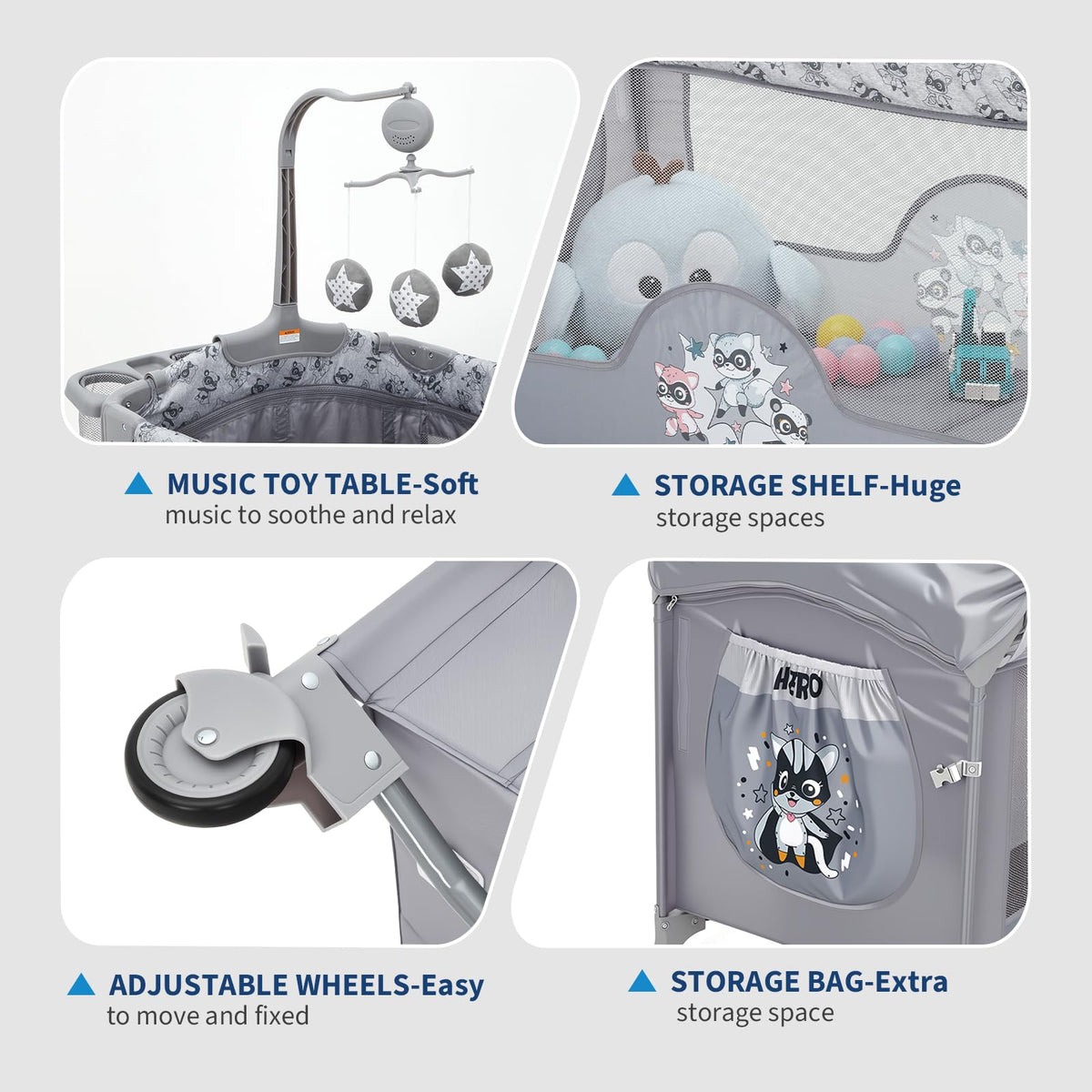 4 in 1 Baby Bassinet Bedside Sleeper Pack and Play with Changing Table N82752