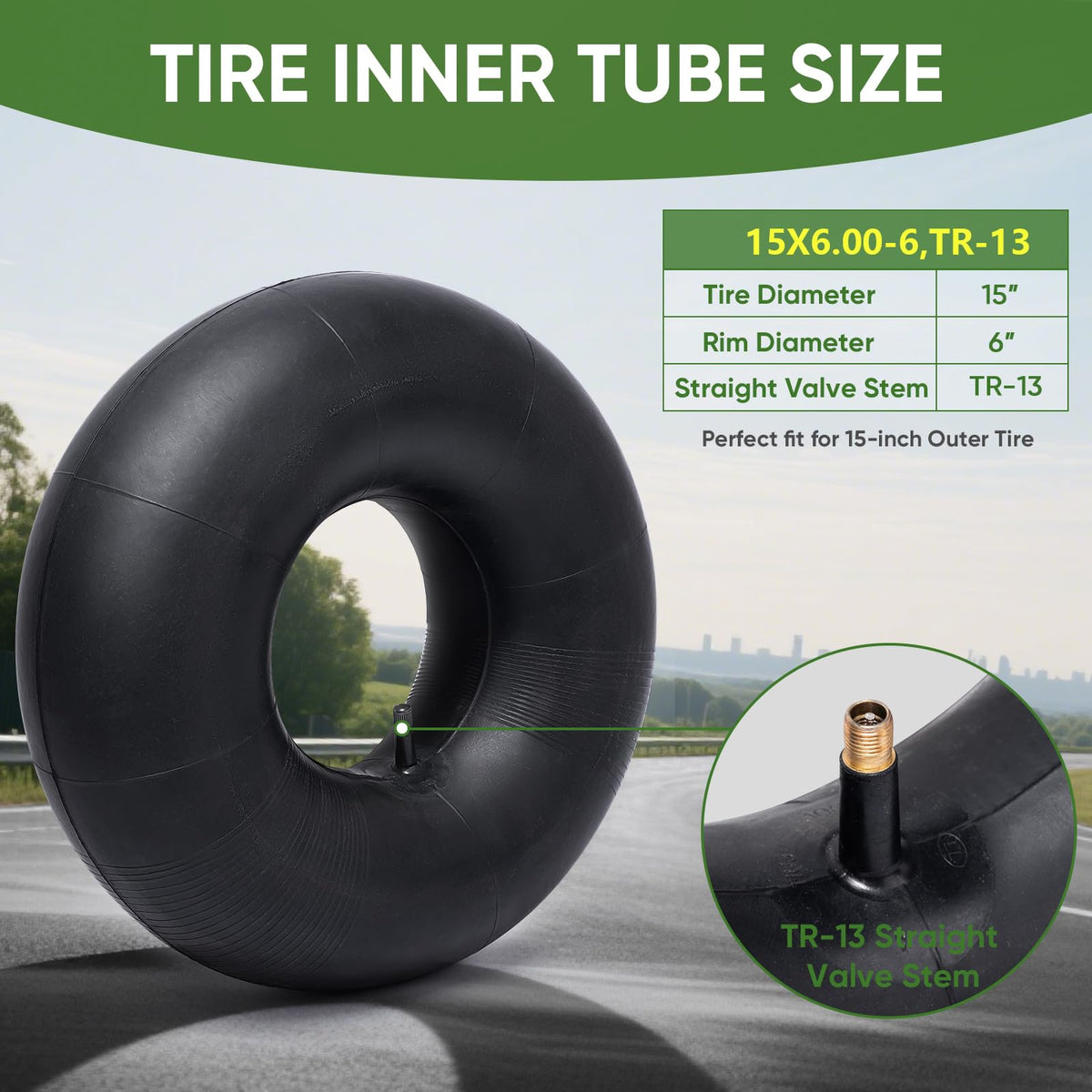 15x6.00-6 Lawn Mower Tires Inner Tube, 2 Pack G277532