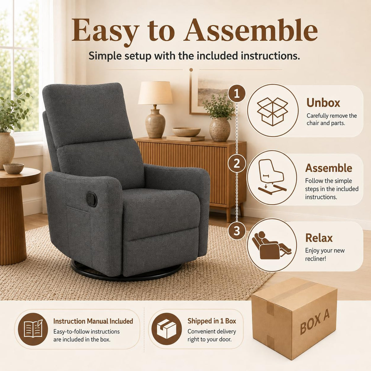 Swivel Rocker Recliner Chair J315602
