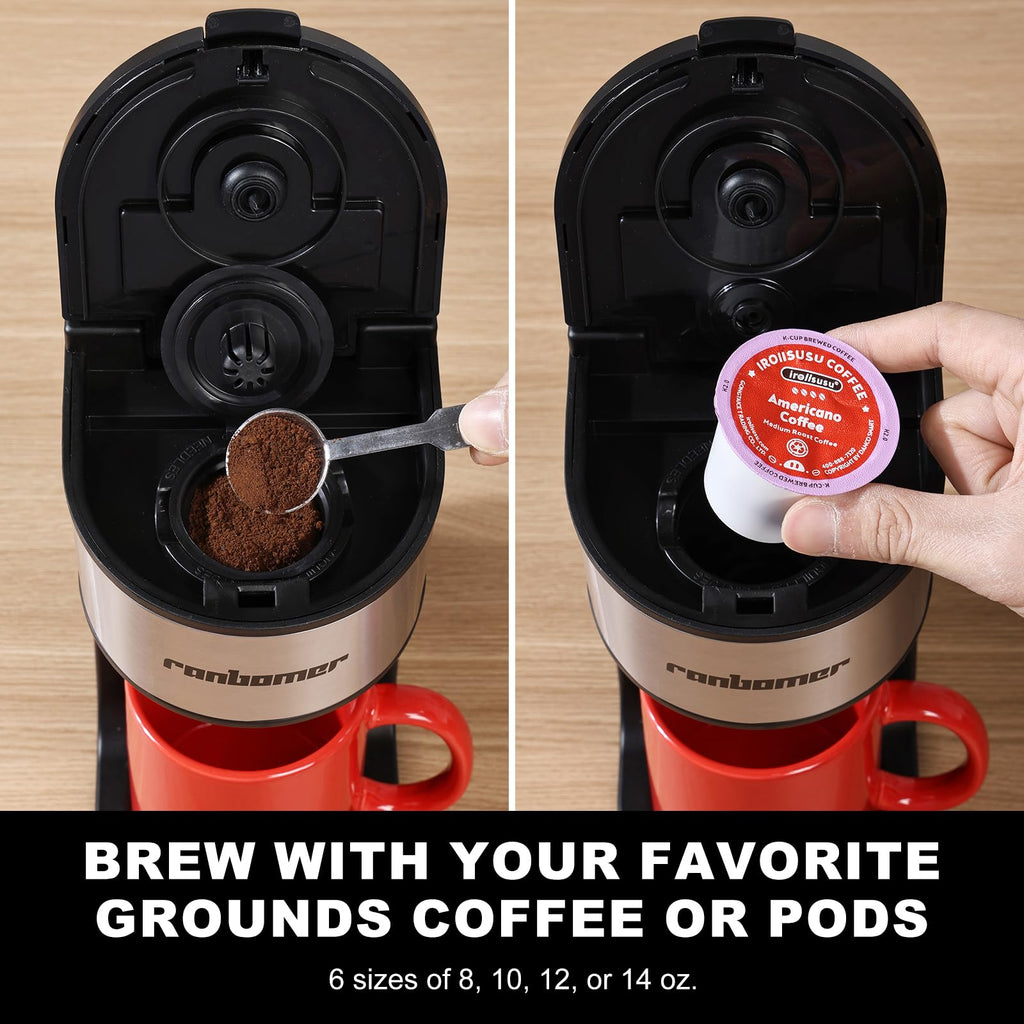 K Cup Single Serve Coffee Maker 2 in 1 R140