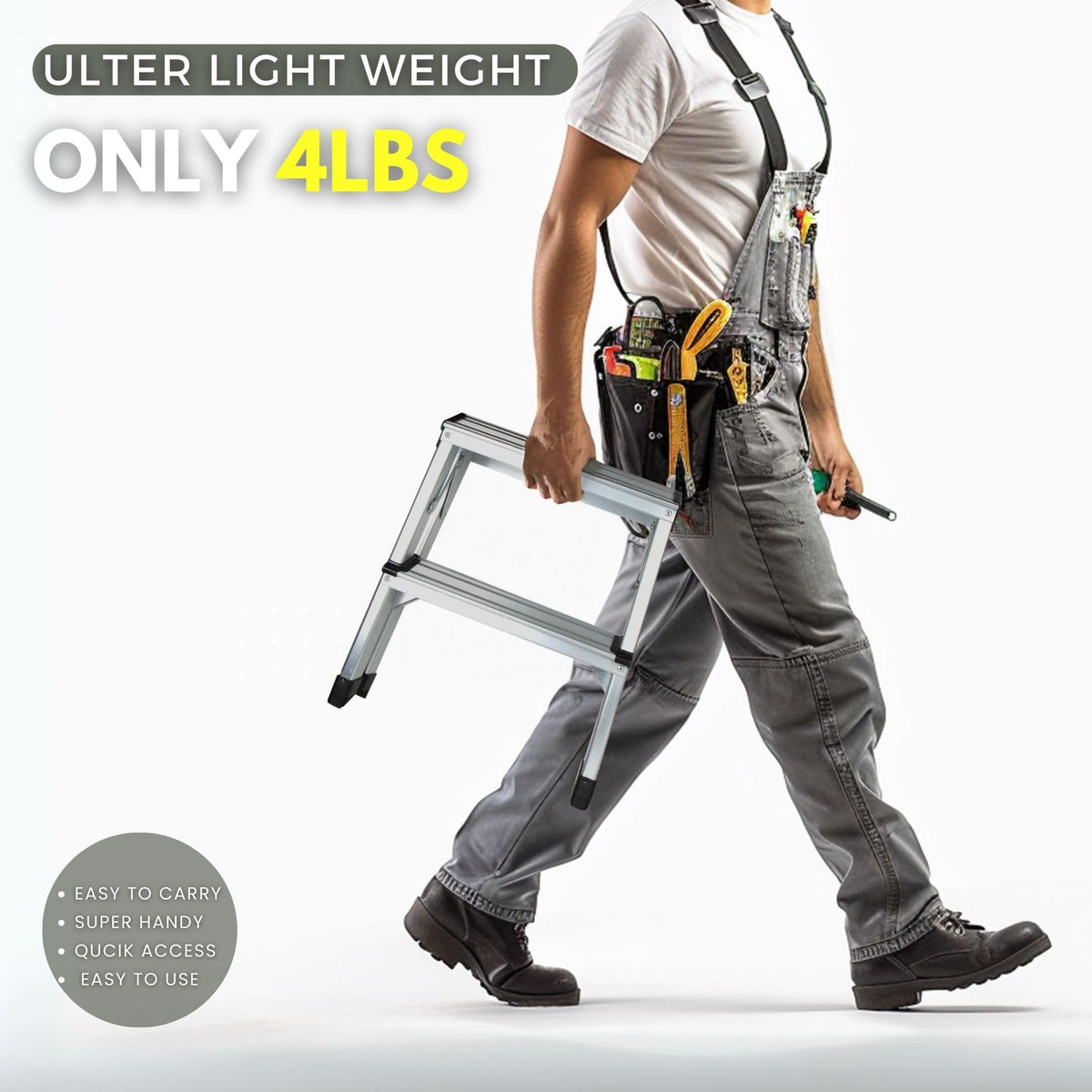2 Step Aluminum Folding Ladder 330lbs X835737