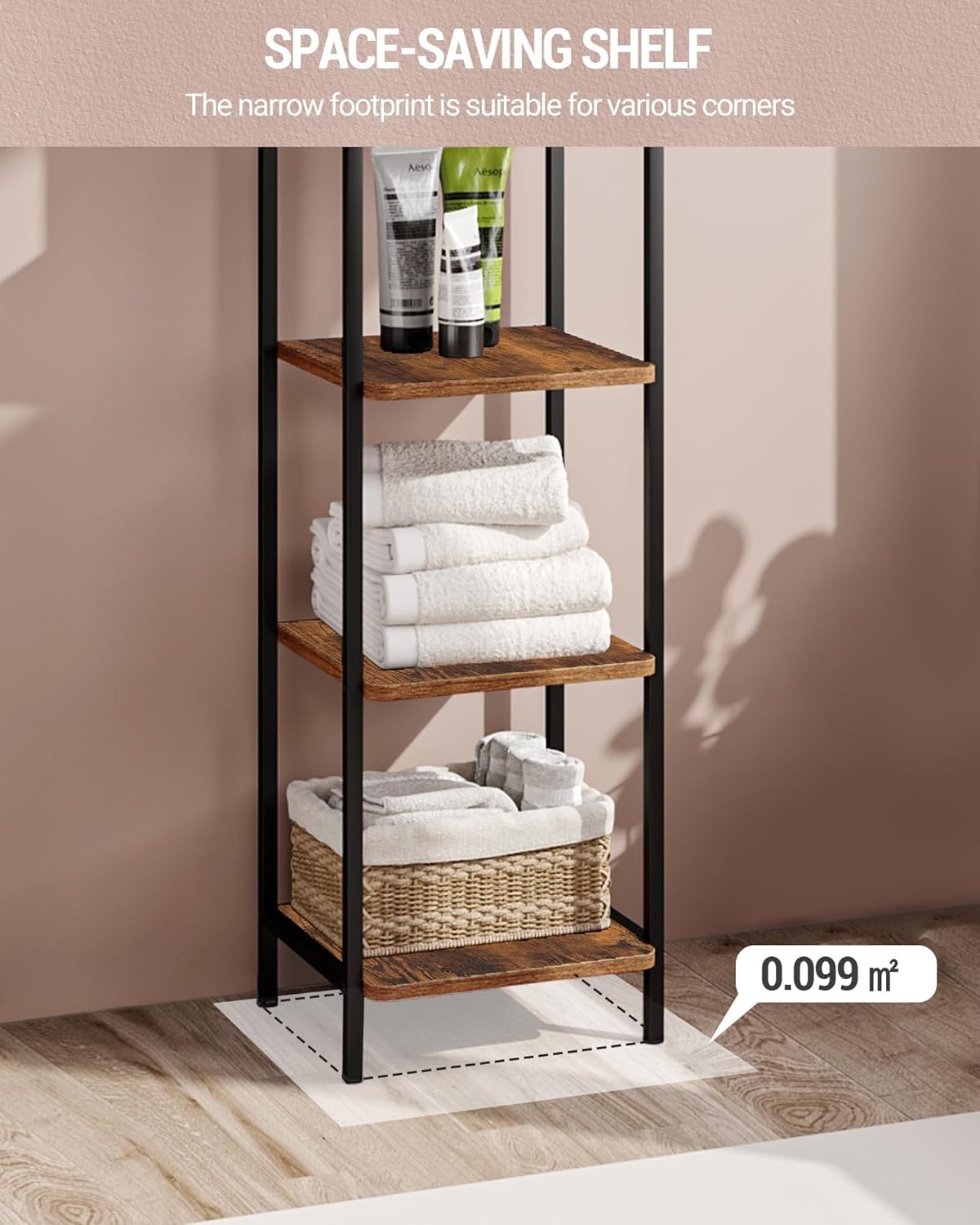 Narrow Industrial Bookcase V920