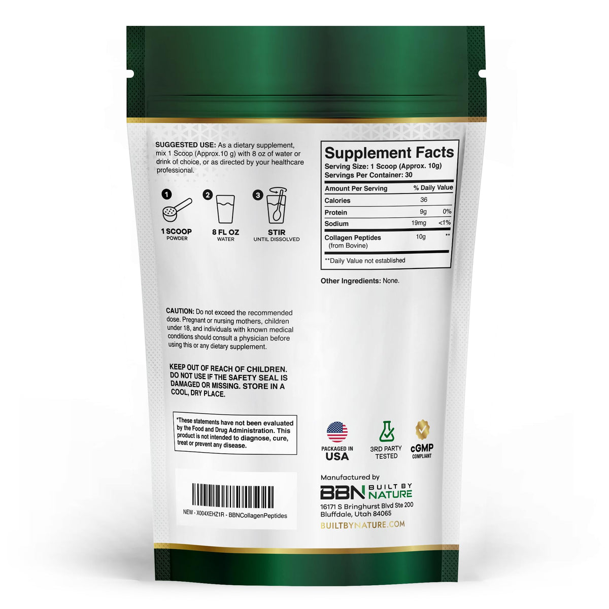 Collagen Peptides Powder Unflavored 10.58 oz E2618