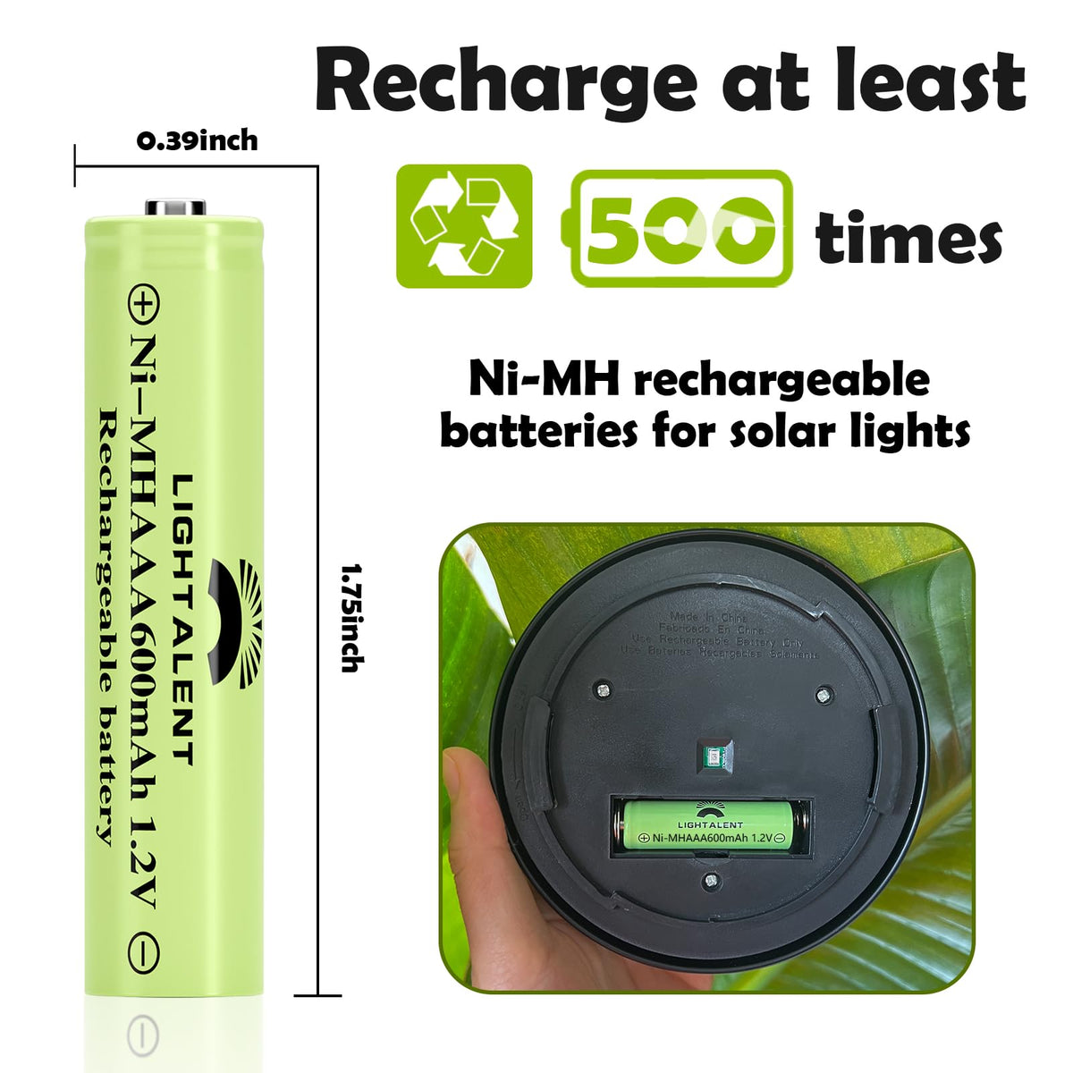 Ni-MH AAA Rechargeable Batteries 1.2V Pre-Charged 12pack H875