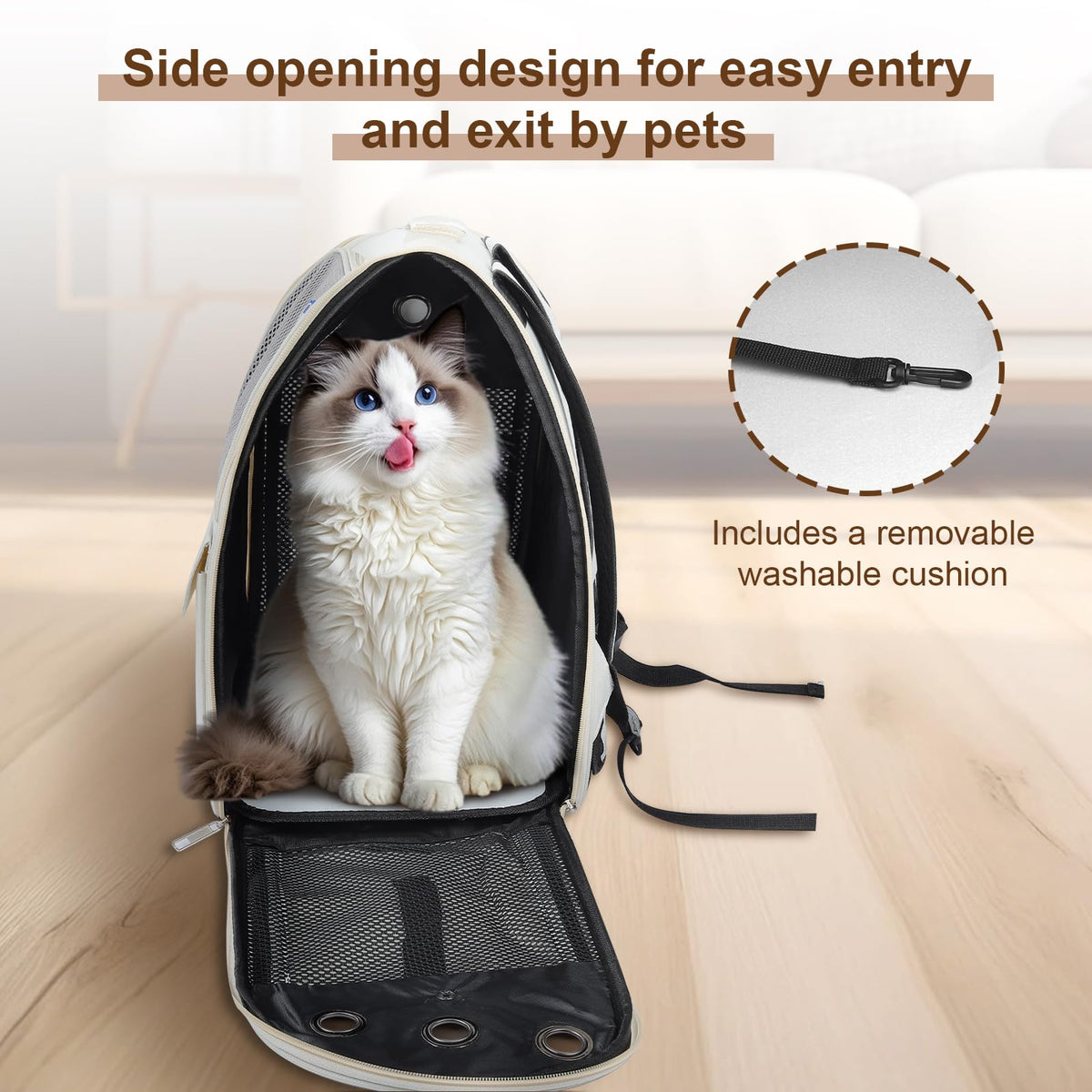 Ventilated Breathable Mesh Cat Carrier Backpack D806485