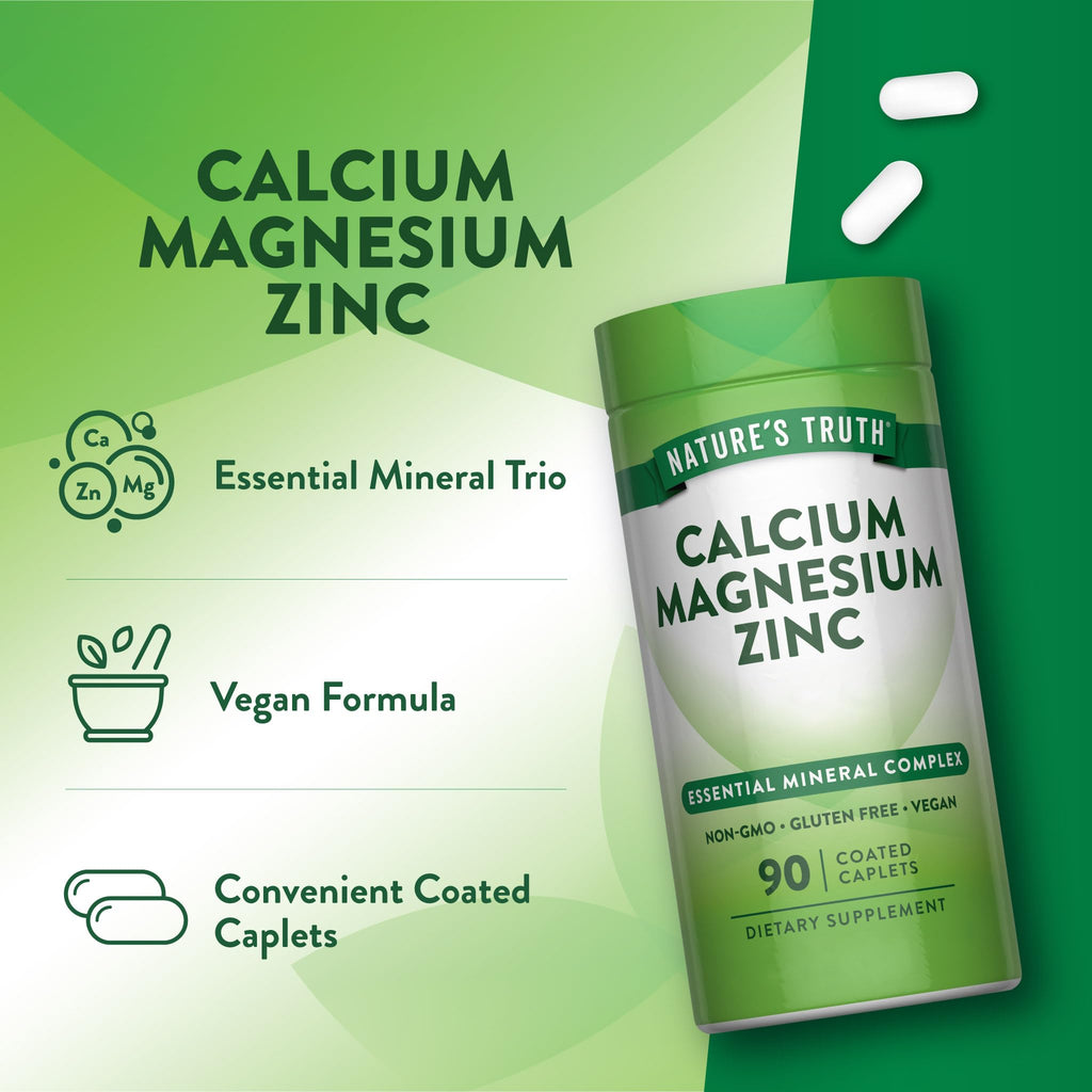 Calcium Magnesium Zinc 90 Coated Caplets F1861