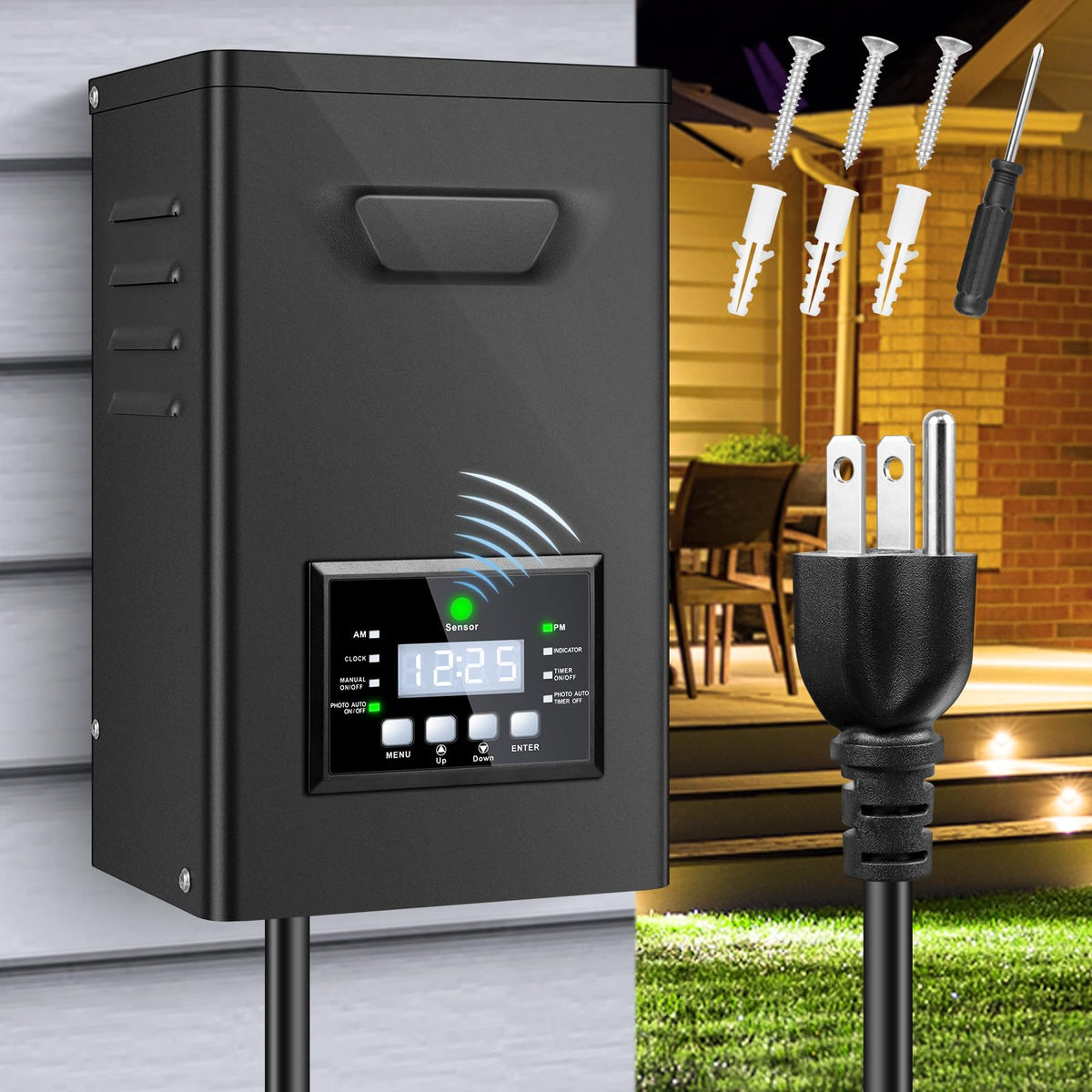200W Low Voltage Landscape Transformer with Timer and Photocell Sensor Y624