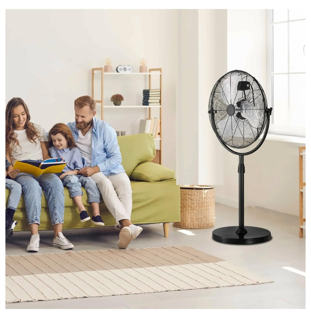 20 Inch 3 Speed Adjustable Height Pedestal Fan C5554