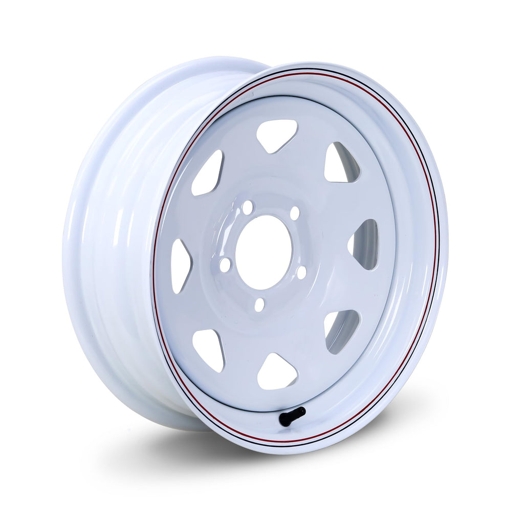 15X5 Trailer Wheel 5 Lug on 4.5" Bolt Pattern White Spoke Rim O996884
