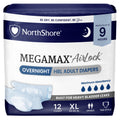 White XL Adult Diapers with Tabs 12 Count J54685