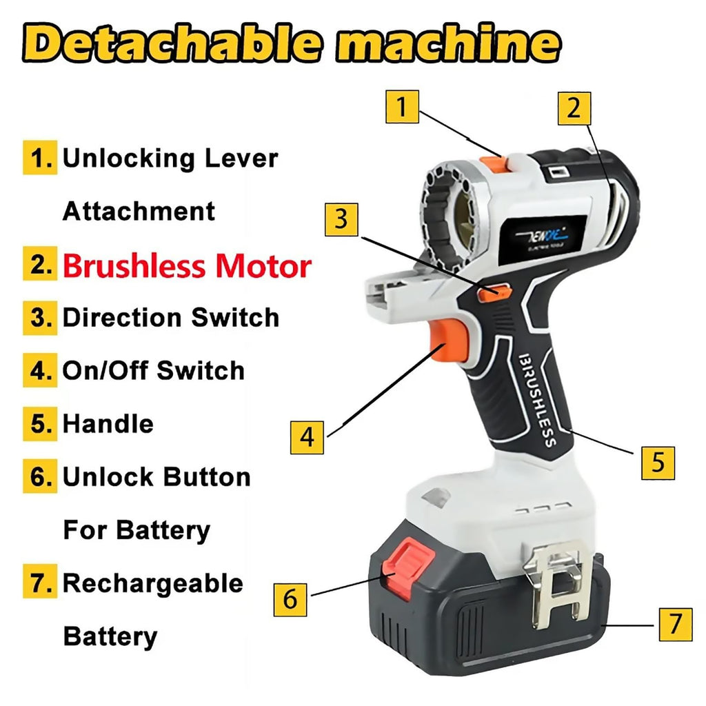 Cordless Brushless Power Tool Combo Kit 10 in 1 X34817