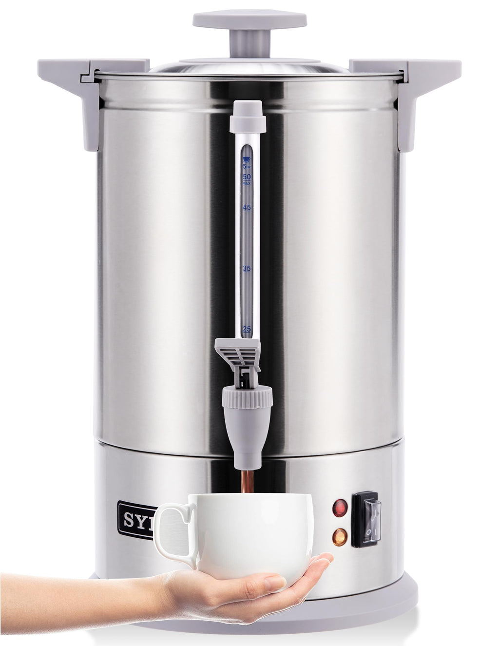 Stainless Steel Percolate Coffee Maker Hot Water Urn 50-Cup 8 L Q95423