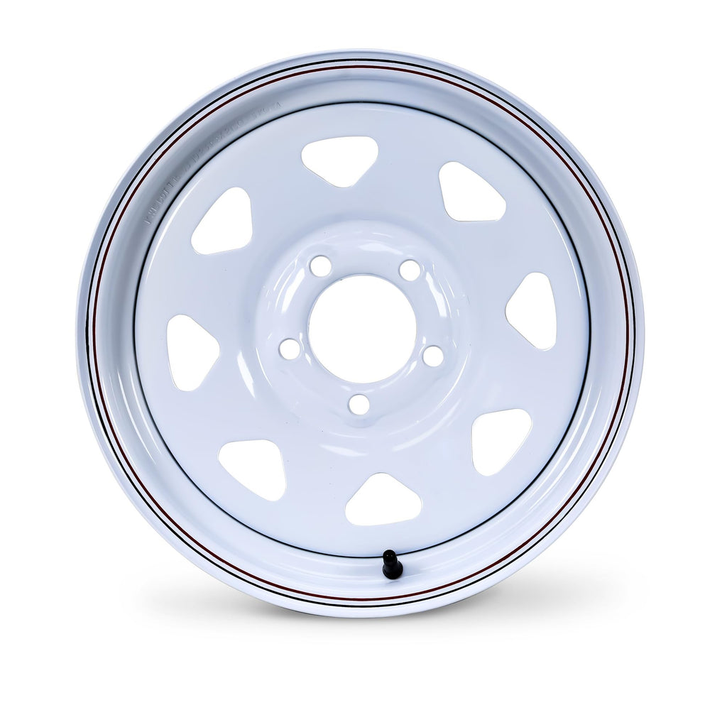 15X5 Trailer Wheel 5 Lug on 4.5" Bolt Pattern White Spoke Rim O996884
