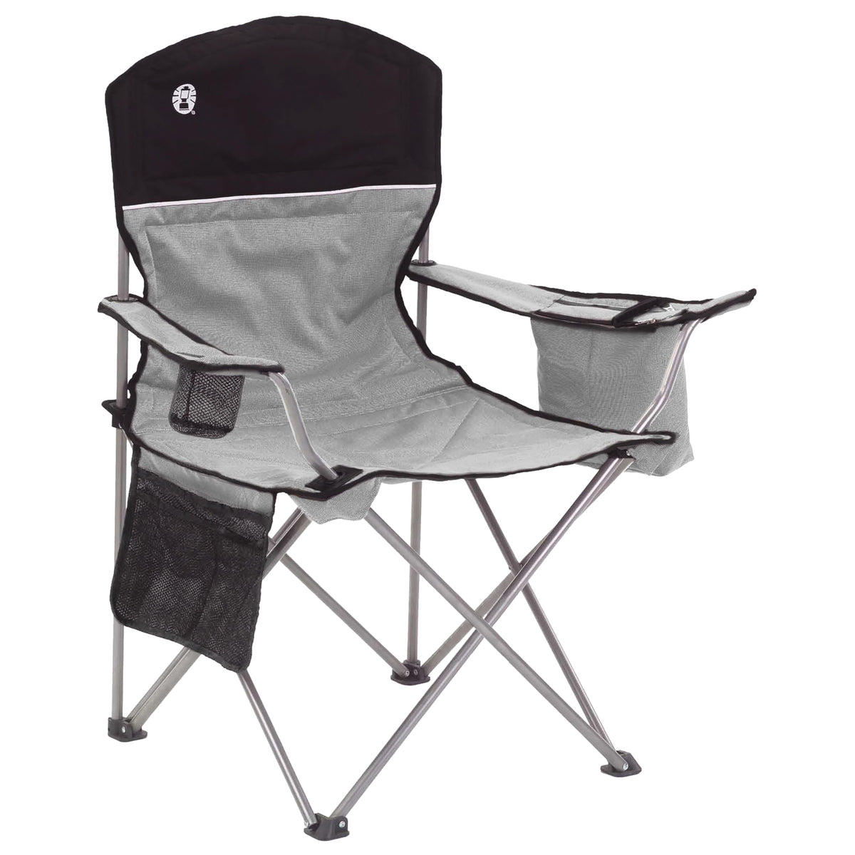 Portable Camping Chair with 4-Can Cooler, Cushioned Seat, Side Pockets & Cup Holder, Carry Bag M5361